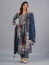 Amchoor Blue Traditional Printed Kurti Set with Dupatta