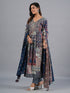 Amchoor Blue Traditional Printed Kurti Set with Dupatta