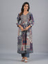 Amchoor Blue Traditional Printed Kurti Set with Dupatta
