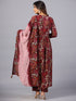 Amchoor-Wine-Embroidered-Printed-Kurti-Set