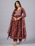 Amchoor-Wine-Embroidered-Printed-Kurti-Set
