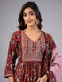 Amchoor-Wine-Embroidered-Printed-Kurti-Set