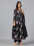 Amchoor Black Floral Print Kurti Set