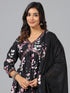 Amchoor Black Floral Print Kurti Set