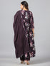 Amchoor Wine Floral Print kurti-set