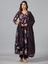 Amchoor Wine Floral Print kurti-set