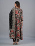 Amchoor Black Floral Printed Kurti Set with Dupatta