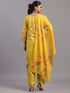 Mustard Cotton Floral Kurti Set