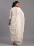 Cream Cotton Mirror Work Embroidered Anarkali Kurti Set