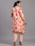 Peach Cotton Linen Floral Print 3pc Co Ord Set