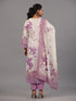 Purple Botanical Print Kurti Set