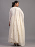 Cream Cotton Overall Embroidered Sequins Kurti Set