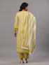 Green Vertical Stripped Print Kurti Set