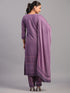 Purple Goergette Embroidered Kurti Set