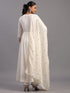 Cream Cotton Mirror Work Embroidered Kurti Set