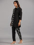 Amchoor Black Embroidered Printed Co-ord Sets