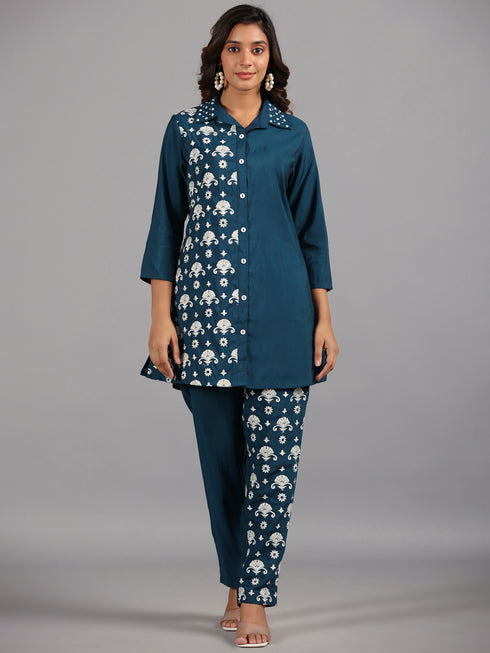 Amchoor-Blue-Embroidered-Printed-Co-Ord-Sets