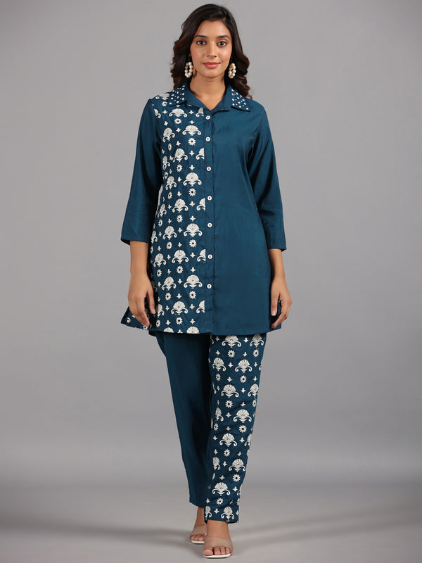 Amchoor-Blue-Embroidered-Printed-Co-Ord-Sets