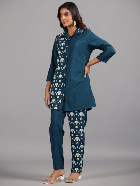 Amchoor-Blue-Embroidered-Printed-Co-Ord-Sets