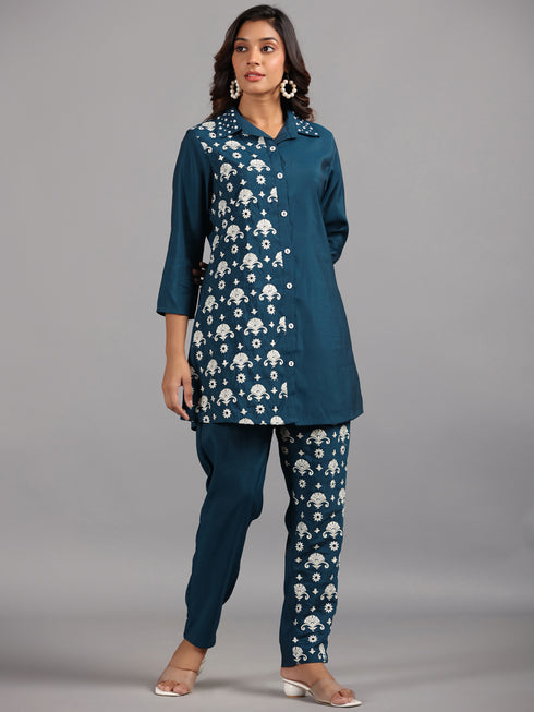 Amchoor-Blue-Embroidered-Printed-Co-Ord-Sets