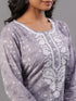 Grey Floral Printed Kurti Set