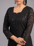 Black Goergette Embroidered Kurti Set