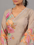 Grey Botanical Print Kurti Set