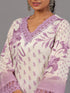 Purple Botanical Print Kurti Set