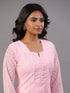 Pink Goergette Embroidered Kurti Set