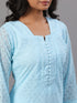 Blue Goergette Embroidered Kurti Set