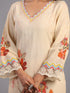 Cream Floral Print Kurti Set