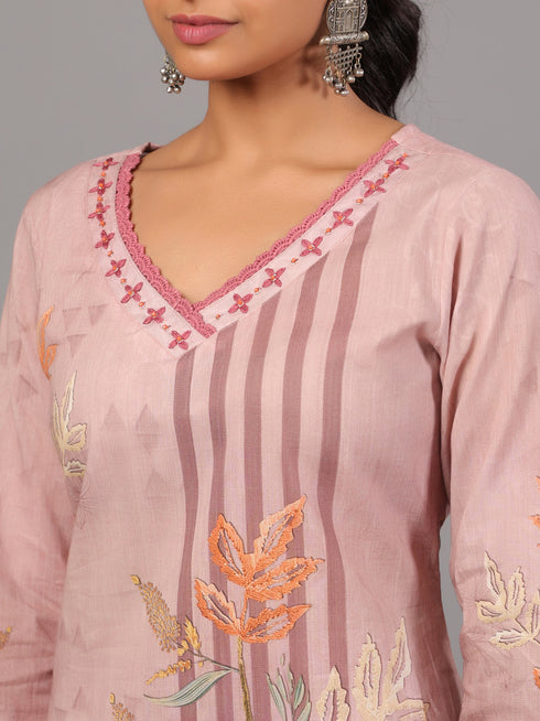 Mauve Digital Print Kurti Set