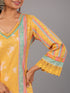 Mustard Bandhani Print Kurta Set