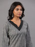 Black Stripped Print Kurti Set