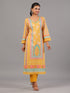 Mustard Bandhani Print Kurta Set