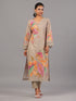 Grey Botanical Print Kurti Set