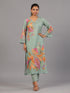 Green Floral Print Kurti Set