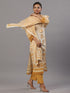 Mustard Cotton Printed Kurti Set