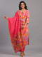 Pink Block Print Kurti Set