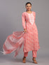 Peach Floral Printed Kurti Set