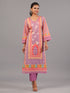 Purple Bandhani Print Kurta Set