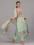 Green Goemetric Print Kurti Set