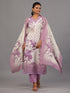 Purple Botanical Print Kurti Set