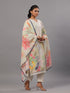 Cream Botanical Print Kurti Set