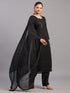Black Goergette Embroidered Kurti Set