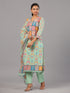 Green Goemetric Print Kurti Set