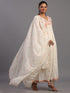 Cream Cotton Overall Embroidered Sequins Kurti Set