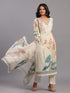 Cream Tropical Print Kurti Set