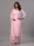 Pink Goergette Embroidered Kurti Set