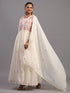 Cream Cotton Embroidered Ethnic Jacket Kurti Set